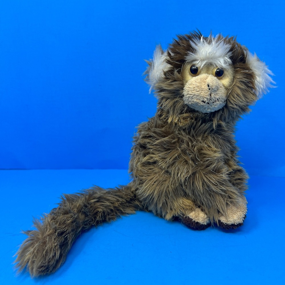 Aurora Marmoset Monkey Plush Small Brown Long Tail Shaggy Fur Stuffed Animal